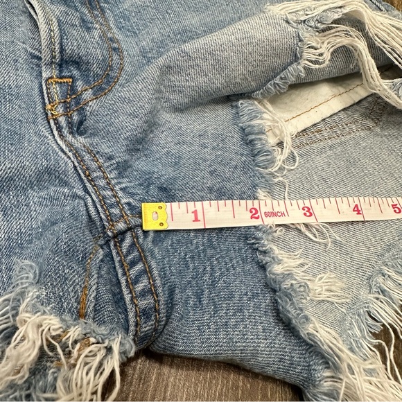 Levi's 501 Patchwork Denim Shorts Size 27 Bohemian Cut Off 90s Mid Rise - Picture 8 of 11